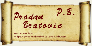 Prodan Bratović vizit kartica